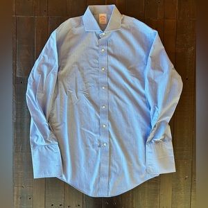 Blue with white stripes Brooks Brothers dress shirt